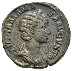 obverse: GIULIA MAMEA (Madre di Alessadro Severo). Roma. Sesterzio. AE (18,74 g). D/ IVLIA MAMAEA AVG, busto drappeggiato a destra; R/ VENVS FELIX, Venere in trono, regge Cupido e lungo scettro. RIC IV 701. BB.  nr.reg.601/24