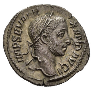 obverse: ALESSANDRO SEVERO (222-235). Roma. Denario. AR (2,92 g). D/ IMP SEV ALEXAND AVG, testa laureata a destra; R/ ABVNDANTIA AVG, Abundantia stante, vuota una cornucopia. RIC IV 184. SPL.  nr.reg.601/24