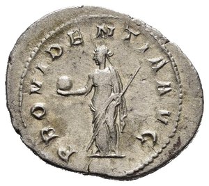 reverse: GORDIANO III (238-244) Antoniniano. D/ Busto rad. a ds. R/ Providentia  stante a sn. con asta e globo. AR (g. 4,05 mm. 25) C. 296; RIC 148. qSPL