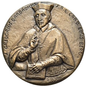 obverse: Medaglie italiane. BERGAMO. Medaglia 1985 AE 50 mm D/ Busto Cardinale San Gregorio Barbadicus. R/ S.Alessandro martire. Opus: Lorioli