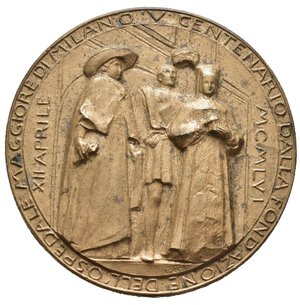 obverse: Medaglie italiane. MILANO. Medaglia AE 1956 37 mm V Centenario della Fondazione dell Ospedale Maggiore. Opus: Lorioli