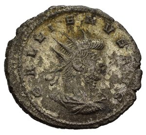 obverse: GALLIENO (253-268). Antiochia. Antoniniano. MI (3,41 g). D/ GALLIENVS AVG,  busto radiato, drappeggiato e corazzato a destra visto di spalle; R/ IOVI STATORI, Giove stante, regge scettro e folgore, in esergo stella. RIC V 645. BB+. nr.reg.601/24