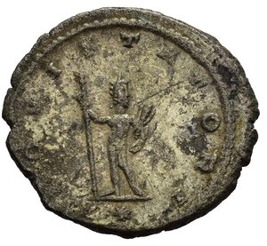 reverse: GALLIENO (253-268). Antiochia. Antoniniano. MI (3,41 g). D/ GALLIENVS AVG,  busto radiato, drappeggiato e corazzato a destra visto di spalle; R/ IOVI STATORI, Giove stante, regge scettro e folgore, in esergo stella. RIC V 645. BB+. nr.reg.601/24