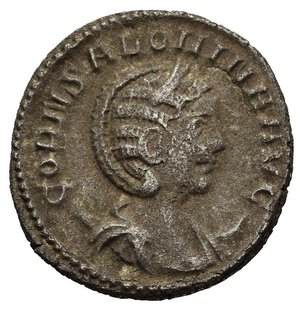 obverse: SALONINA (Moglie di Gallieno). Antiochia. Antoniniano. MI (3,45 g). D/ CORN SALONINA AVG, busto drappeggiato a destra, su crescente; R/ CONCORDIA AVGG, Gallieno e Saloninia si stringono la mano. RIC V 63. BB. nr.reg.601/24