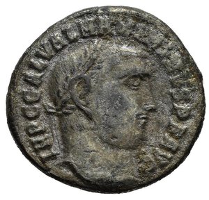 obverse: MASSIMINO II (311-313). Antiochia. Nummus. AE (4,35 g). D/ IMP C GAL VAL MAXIMINVS P F AVG, testa laureata a destra; R/ GENIO AVGVSTI, Genio stante, regge cornucopia e busto di Sol, nel campo ЄΔ e una stella, in esergo ANT. RIC VI 164b. BB. n.reg.601/24