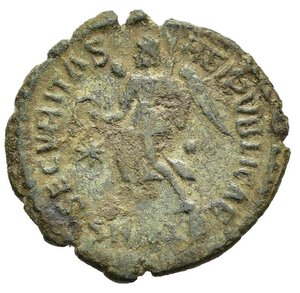 reverse: GRAZIANO (367-383). Aquileia. AE3. AE (2,41 g). D/  D N GRATIANVS P F AVG, busto diademato, drappeggiato  corazzato a destra; R/ SECVRITAS REI PVBLICAE, Vittoria incedente, regge corona e palma, nel campo una stella, in esergo SMAQS. RIC IX 18b. BB. nr.reg.601/24