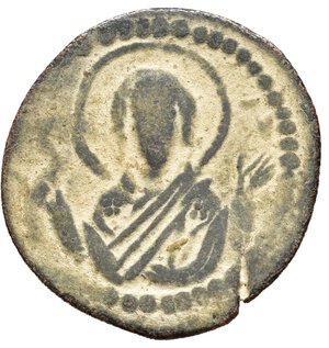 reverse: FOLLIS ANONIMO. Periodo di Romano IV (1068-1071). Follis classe G per Costantinopoli. AE (g 8,40). Busto frontale nimbato di Cristo, regge la Bibbia. R/ Busto frontale della Vergine orante. DOC G.1; Sear 1867. MB. Nr.Reg. 612/24