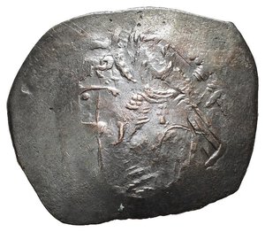 obverse: MANUELE I COMNENO (1143-1180). Trachy per Costantinopoli. MI (g 2,19). La Vergine nimbata seduta in trono di fronte. R/ Manuele stante di fronte, regge labarum e globo cruciger. Sear 1965. BB+. Nr.Reg. 612/24