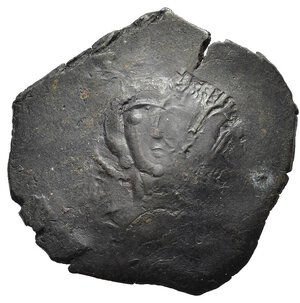 obverse: ALESSIO III ANGELO-COMNENO (1195-1203). Trachy per Costantinopoli. MI (g 2,72). Busto nimbato frontale di Cristo. R/ Alessio e S. Costantino stanti di fronte. Sear 2011-3. qBB. Nr.Reg. 612/24