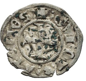 reverse: CROCIATE. Duchi di Atene. Guy II de La Roche (1287-1308). Denaro tornese. MI (g 0,72). Castello. R/ Croce. Metcalf 1061-3. BB