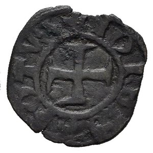 reverse: CROCIATE. Epiro. Giovanni II Orsini (1323-1335). Denaro. MI (g 0,77). Castello. R/ Croce. Metcalf 1136. BB