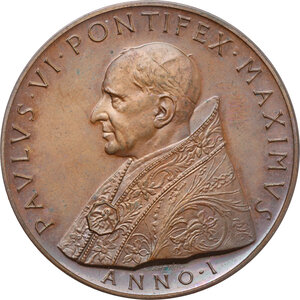 obverse: Paolo VI (1963-1978). Medaglia 1963 per l Incoronazione