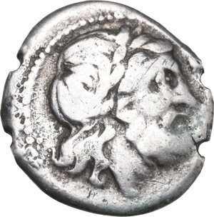 obverse: VB series. AR Victoriatus, uncertain Samnite mint (Beneventum?), 212 BC