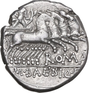 reverse: M. Baebius Q. f. Tampilus.. AR Denarius, 137 BC