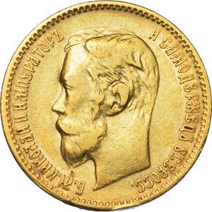 obverse: RUSSIA. NIKOLAJ II, 1894-1917. 5 Rubli 1900.