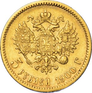 reverse: RUSSIA. NIKOLAJ II, 1894-1917. 5 Rubli 1900.