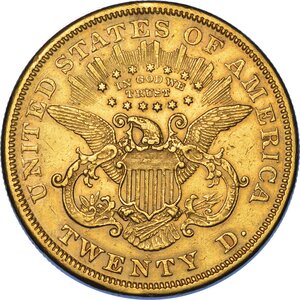 reverse: USA. REPUBLIC. 20 Dollars 1871. San Francisco.