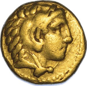 obverse: REGNO DI MACEDONIA. FILIPPO II, 359-336 a.C. Quarto di statere d oro. Mende.