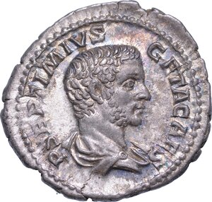 obverse: GETA (Cesare), 198-209. Denario, anno 208. Roma.