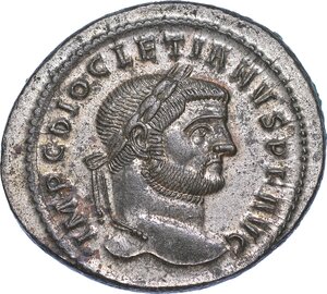 obverse: DIOCLEZIANO, 284-305. Follis, anni 296-297. Ticinum.