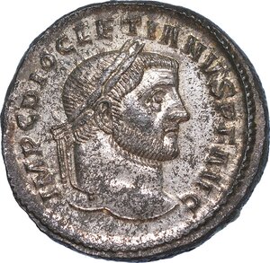 obverse: DIOCLEZIANO, 284-305. Follis, anni 296-297. Ticinum.