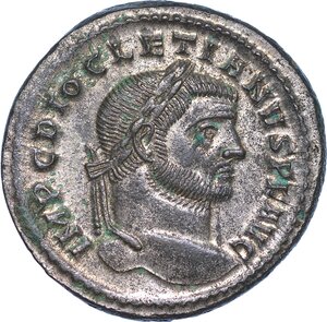 obverse: DIOCLEZIANO, 284-305. Follis, anni 296-297. Ticinum.