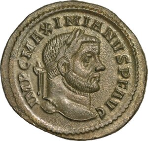 obverse: MASSIMIANO ERCULEO, 286-305. Follis. Ticinum.