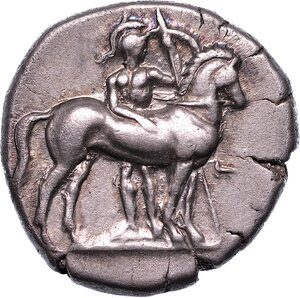 obverse: CALABRIA - TARANTO. Nomos, anni 344-340 a.C.