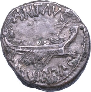 obverse: ANTONIA. Denario, anni 32-31 a.C. Zecca al seguito di Marc’Antonio.