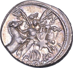 reverse: PLAUTIA. L. Plautius Plancus, 47 a.C. Denario.