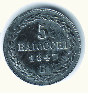 reverse: BOLOGNA - Pio IX (1846-1878 ) - 5 Baiocchi 1847 A I  - Graffietti da conio.