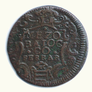 obverse: FERRARA - Clemente X - ½ Baiocco A. XIX.