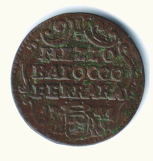 obverse: FERRARA - Benedetto XIV (1740-1758) - ½ Baiocco A V.