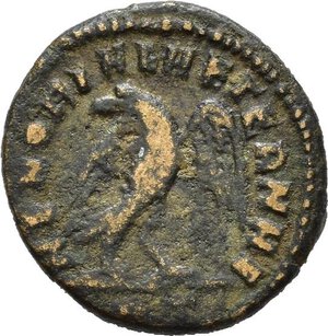 reverse: DIVO MASSIMIANO (Costantino I, 307-337). Roma. Nummus ridotto (2,07 g). D/ DIVO MAXIMIANO SEN FORT IMP testa laureata e velata a destra. R/ MEMORIAE AETERNAE aquila stante frontalmente con le ali spiegate, in esergo R T. RIC VII 110. BB. nr.reg. 589/24