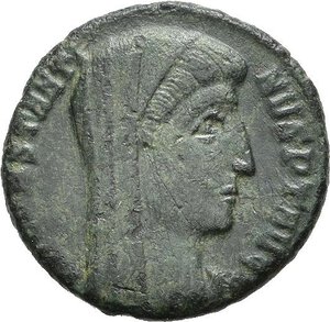 obverse: DIVO COSTANTINO I (337-340). Nicomedia. Nummus. 337.340 circa. AE (1,54 g). D/ DV CONSTANTI-NVS PT AVGG, testa velata a destra; R/ VN-MR, Costantino, togato; in esergo SMNA•. RIC VIII 4. BB. .nr.reg.593/24