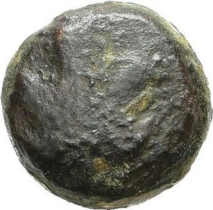 obverse: RODI. Kamiros. AE10 mm. V secolo a.C. circa. AE (1,43 g). D/ foglia di fico; R/ ruota a quattro raggi. Cfr. BMC 15. BB. nr.reg.593/24