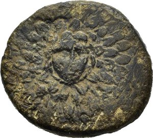 obverse: PAFLAGONIA. SINOPE. Periodo di Mitridate VI (85-65 a.C.). Bronzo. AE (6,14 g). D/ Egida; R/ Vittoria incedente a destra, regge corona e ramo di palma, AMI-ΣOY. HGC 7, 419. BB. nr.reg.593/24