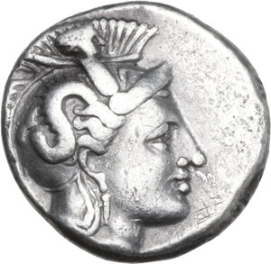 obverse: Southern Apulia, Tarentum. AR Diobol, 325-280 BC