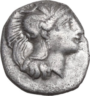 obverse: Southern Apulia, Tarentum. AR Diobol, 325-280 BC