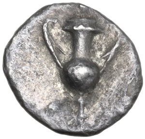 obverse: Southern Apulia, Tarentum. AR Obol, c. 280-228 BC