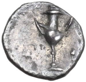 reverse: Southern Apulia, Tarentum. AR Obol, c. 280-228 BC