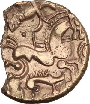 reverse: Northwest Gaul, Aulerci Eburovices. Debased AV Half Stater, 1st century BC