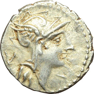 D. Silanus L.f. Denario, 91 a.C. foto 1