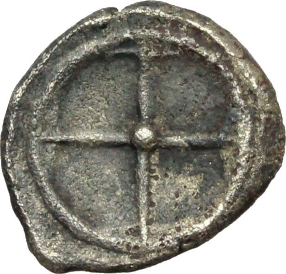 Sicily. Syracuse. AR Obol, struck under Gelon or Hieron I, c. 480-475 BC. Obv. Diademed head of Ar foto 1