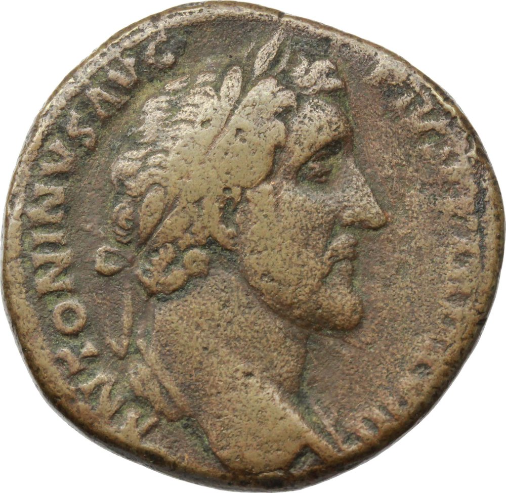 Antoninus Pius (138-161). AE Sestertius, 154-155. Obv. ANTONINVS AVG PIVS P P TR P XVIII. Laureate foto 1