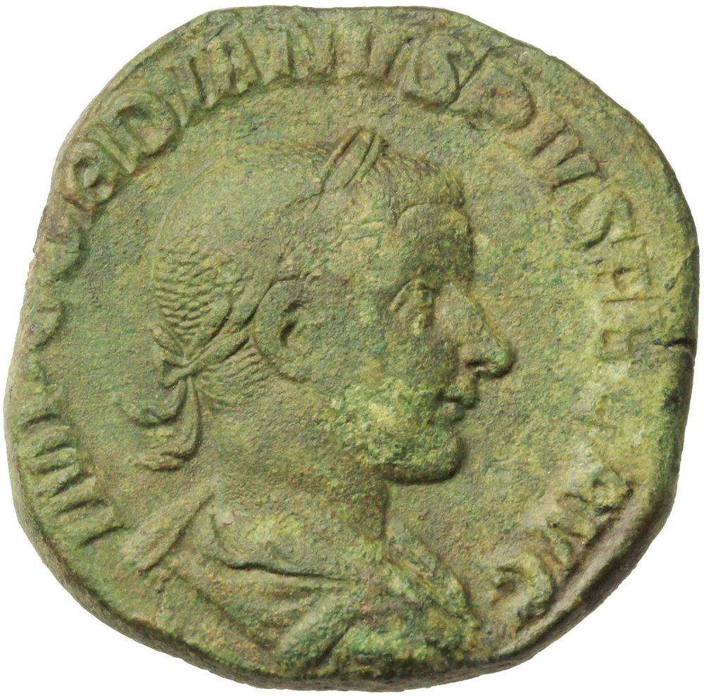Gordian III (238-244). AE Sestertius, 241-243. Obv. IMP GORDIANVS PIVS FEL AVG. Laureate, draped an foto 1