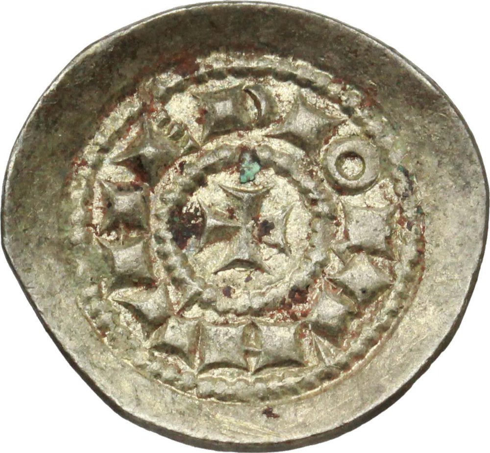 Milano. Enrico II di Sassonia (1014-1024). Denaro. B. 1410. CNI 1. AG. g. 0.63 SPL+. Alta con foto 1