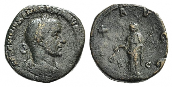 Trebonianus Gallus. AD 251-253. Æ Sestertius. Rome mint, 6th officina. 1st emission, AD 251. R/ PAX foto 1