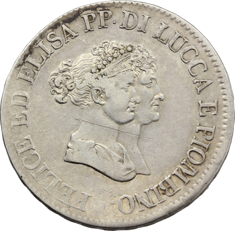 Lucca e Piombino Elisa Bonaparte e Felice Baciocchi (1805-1814). Scudo 1805. foto 1