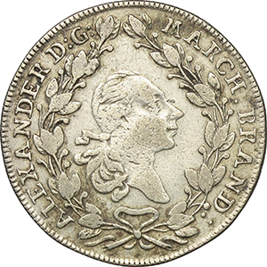 Germania-Brandeburgo-Bayreuth Alessandro (1769-1791). 20 Kreuzer 1786. foto 1